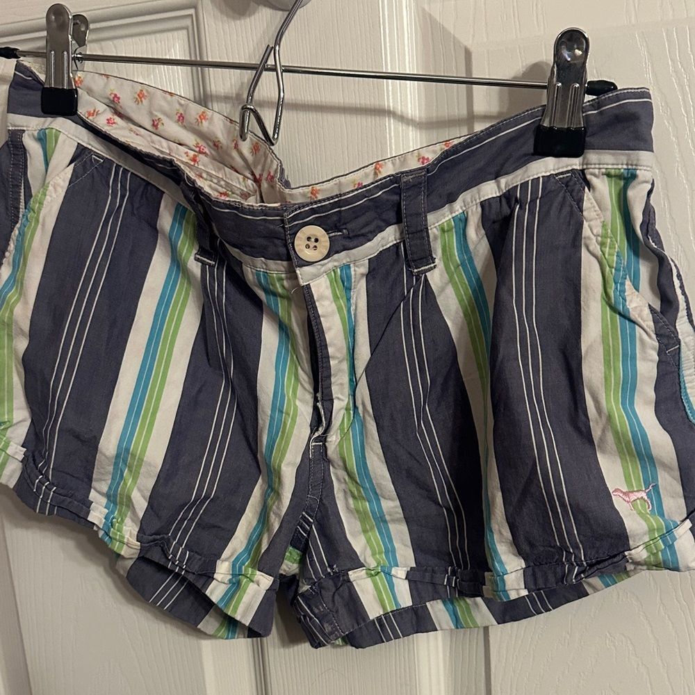 Pink Victorias Secret Vintage Striped Women's Shorts Size 2 EUC